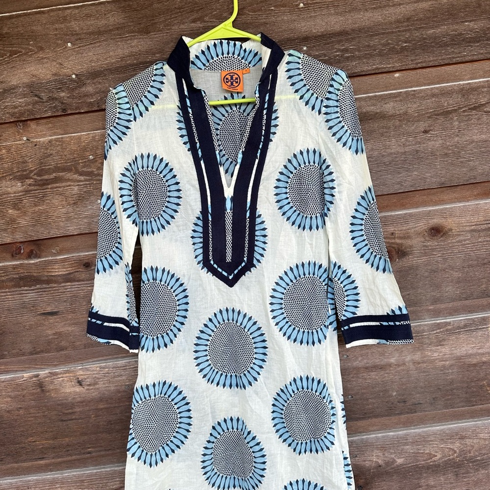 Tory Burch Tunic Dress Floral Boho Sheer